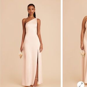 Birdy Grey Kira Dress-Champagne Matte Satin